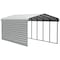 Arrow Storage Products Galvanized Steel Carport, W/ 1-Sided Enclosure, Compact Car Metal Carport Kit, 12'x24'x9', Eggshell CPH122409ECL1 - alternate 1